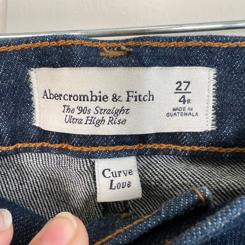 Abercrombie & Fitch Curve Love Ultra High Rise The 90s Straight Jean sz 27 - Picture 6 of 11